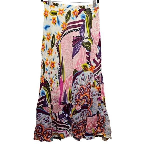 Alexandria Pierce Women's Floral Multicolor Maxi Skirt L 100% Rayon - Picture 3 of 12